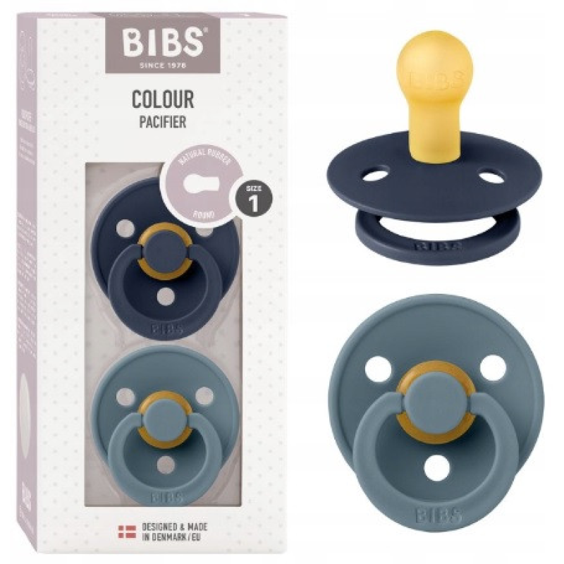 Пустушка BIBS колір Deep Space/Petrol 0-6 місяців 2 штуки (круглої форми)